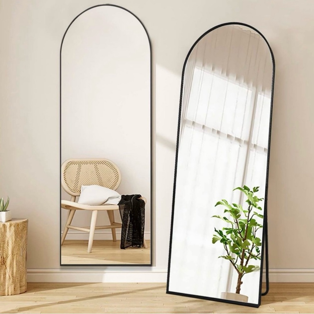 NEW West Elm Full Length Arched Black Framed Boho Floor / Wall Mirror 65" x 24" - Picture 3 of 12
